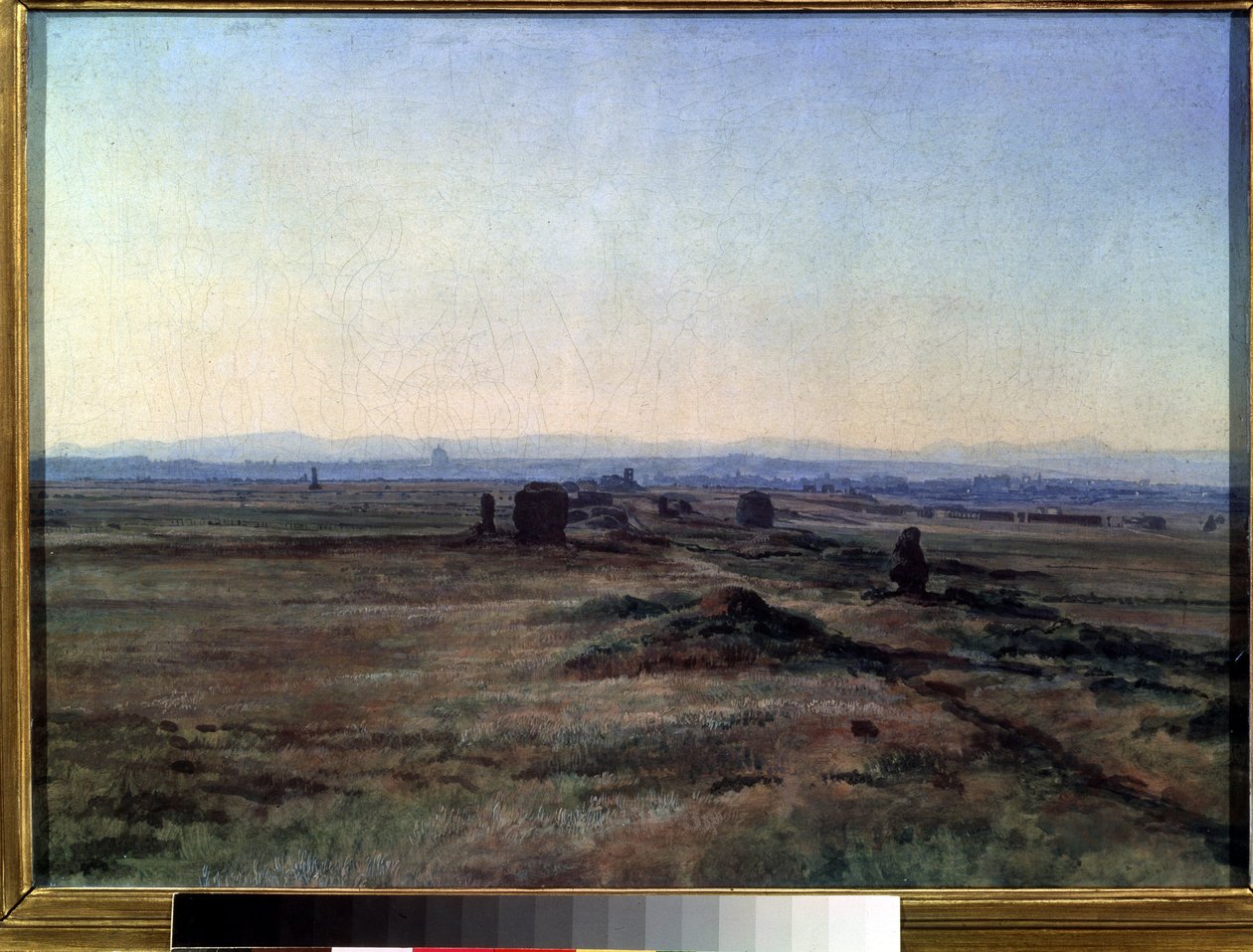 „Widok Via Appia (Drogi Appijskiej) o zachodzie słońca” Obraz Aleksandra Iwanowa (1806-1858) 1845 Państwowa Galeria Trietiakowska, Moskwa autorstwa Aleksandr Andreevich Ivanov