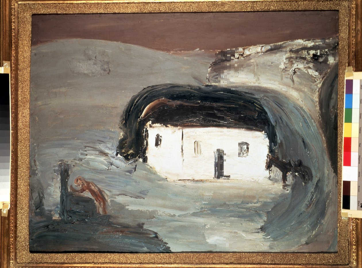 Krajobraz z białym domem. Obraz Aleksandra Dawidowicza Drevina (1889-1938). Olej na płótnie, 74 x 92 cm autorstwa Aleksandr Davidovic Drevin