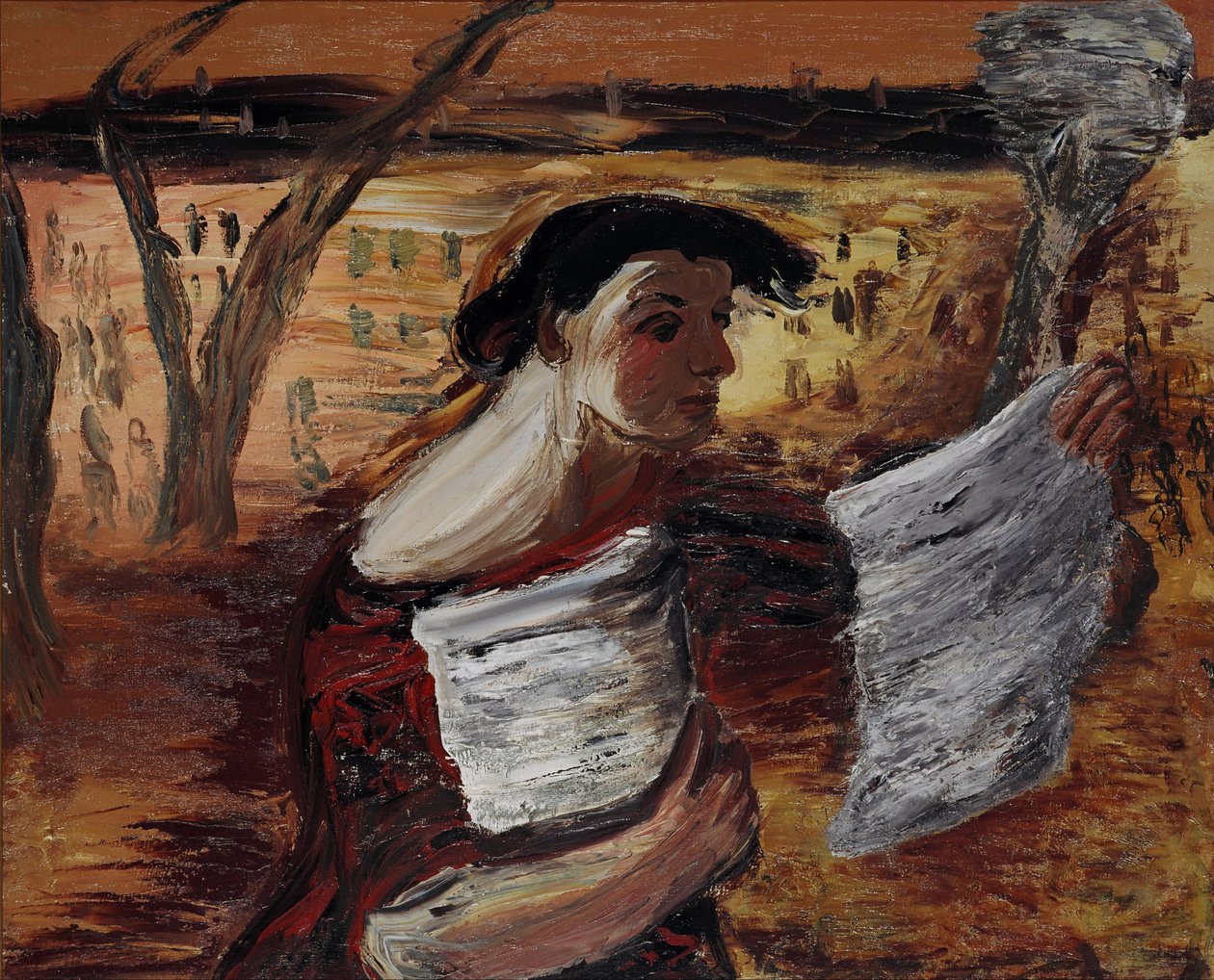 Kobieta z ulotkami, 1933 autorstwa Aleksandr Davidovic Drevin