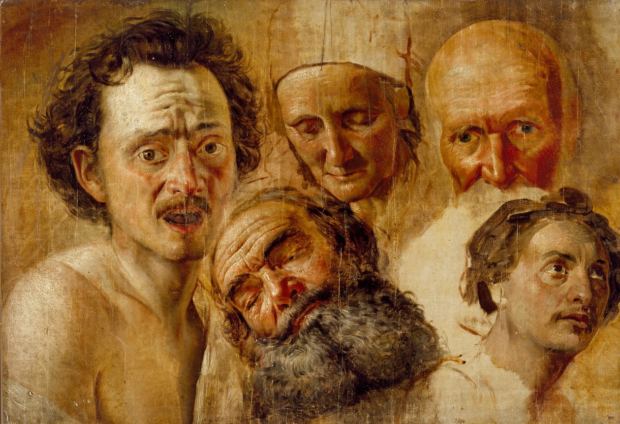 Studium głów, ok. 1830 r autorstwa Aleksandr Ivanov