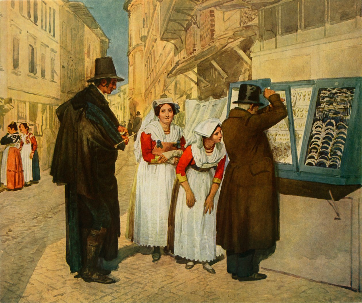 Oblubieniec Campagnuolo wybiera kolczyki dla swojej Panny Młodej, 1838, 1965. autorstwa Aleksandr Ivanov