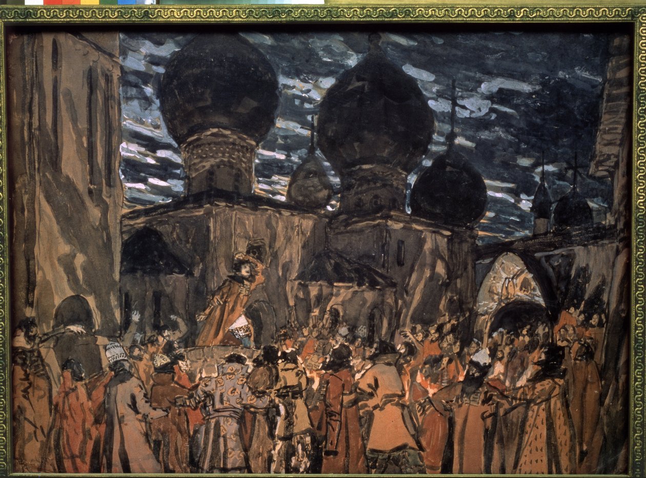 Scenografia do opery Panna psowska Mikołaja Rimskiego-Korsakowa (1844-1908) (Scenografia do opery Dziewica psowska N. Rimskiego-Korsakowa) Dzieła Aleksandra Jakowlewicza Gołowina (Al. autorstwa Aleksandr Jakovlevic Golovin
