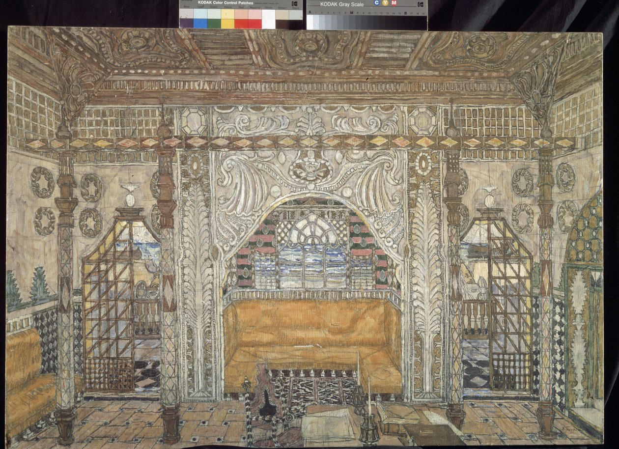 Decor preparatoire pour la piece "Otello" de William Shakespeare (1564-1616) (scenografia do sztuki Otello Williama Shakespeare