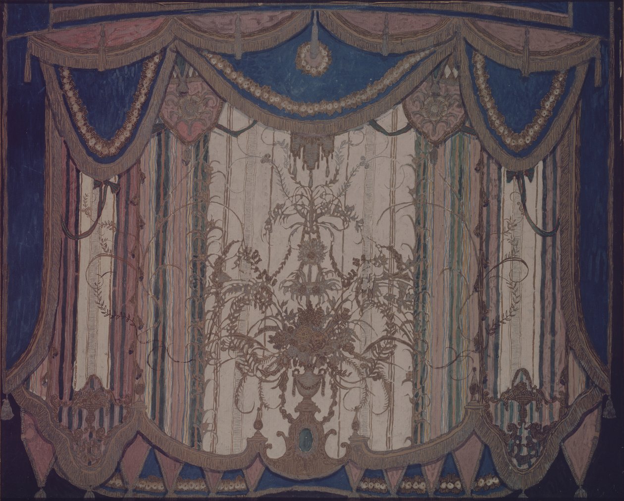 Projekt kurtyny do spektaklu teatralnego "Maskarada" M. Lermontowa, 1917 autorstwa Aleksandr Jakovlevic Golovin