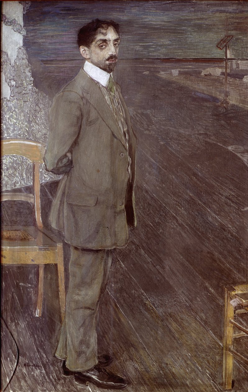 Portret Michaiła Kuźmina, 1910 (tempera i pastel na płótnie) autorstwa Aleksandr Jakovlevic Golovin