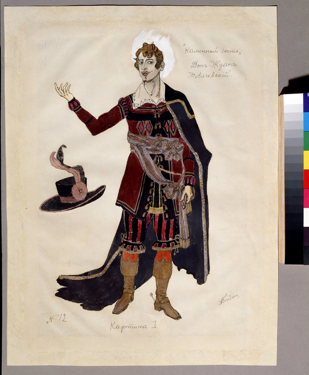 Projekt kostiumu do opery „Le guest de pierre” Aleksandra Dargomyjskiego (1813-1869) (projekt kostiumu do opery Kamienny gość A.Dargomyzhsky