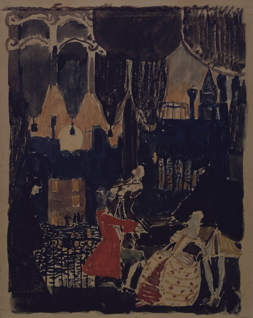 Scenografia do opery Mozart i Salieri N. Rimskiego-Korsakowa, 1902 autorstwa Aleksandr Jakovlevic Golovin
