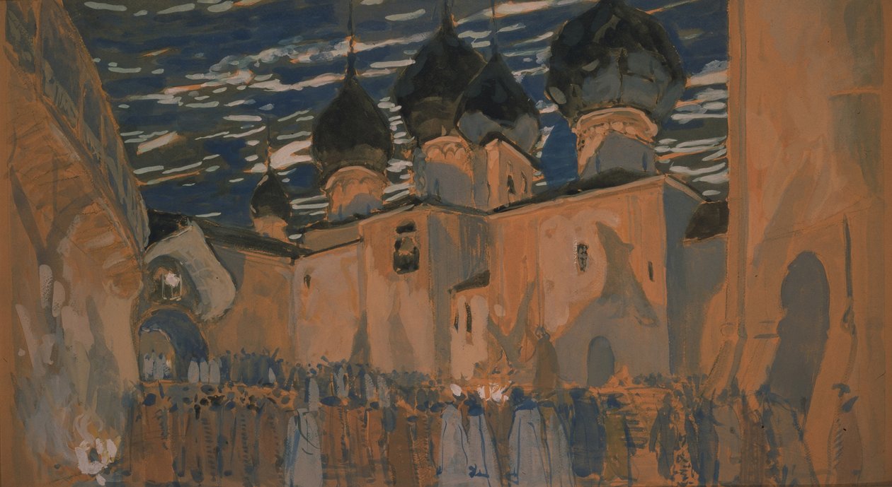 Scenografia do opery Pskowska Maiden N. Rimskiego-Korsakowa, 1901 autorstwa Aleksandr Jakovlevic Golovin