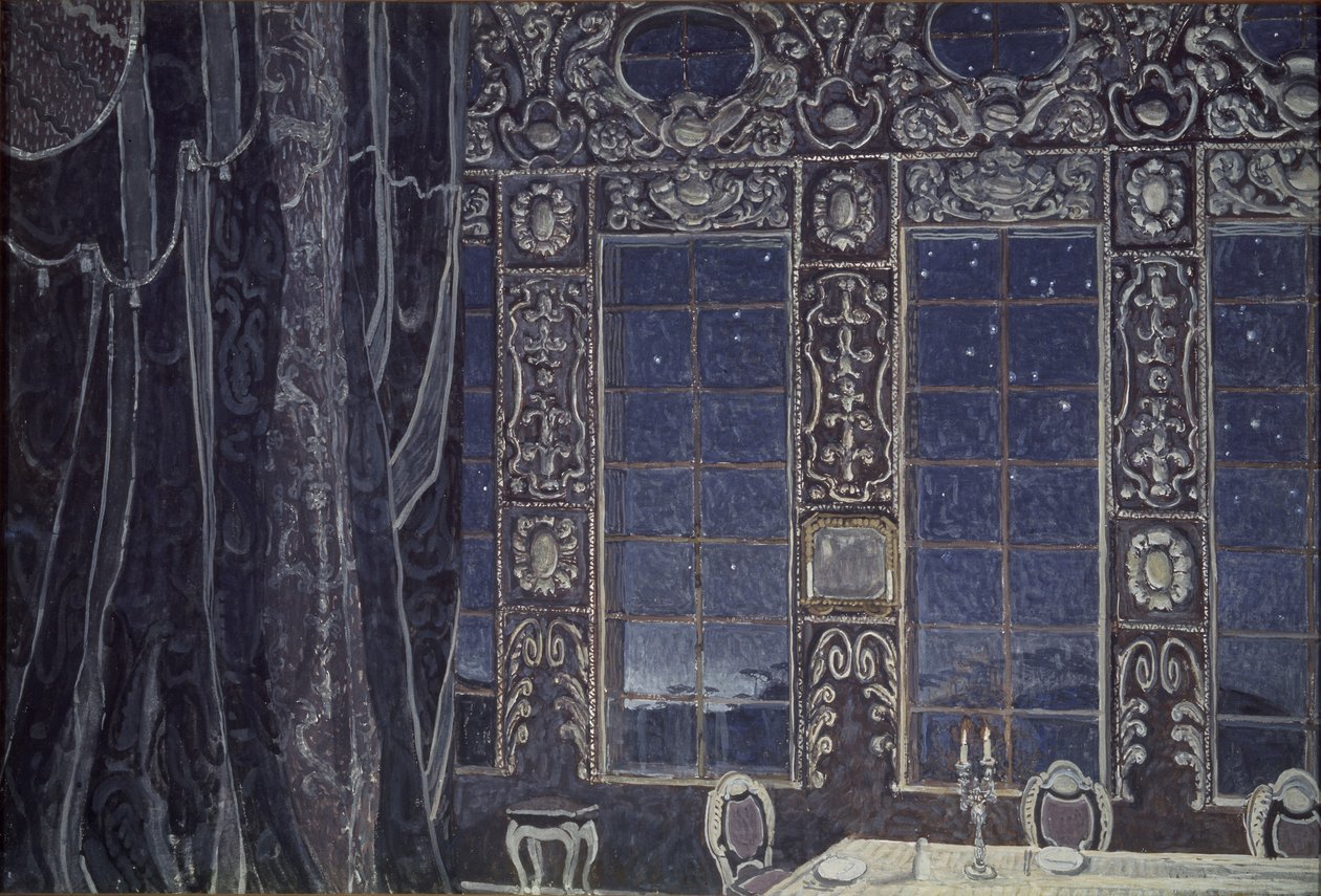 Scenografia do spektaklu Don Juan J.-B. Molliére, 1910 autorstwa Aleksandr Jakovlevic Golovin