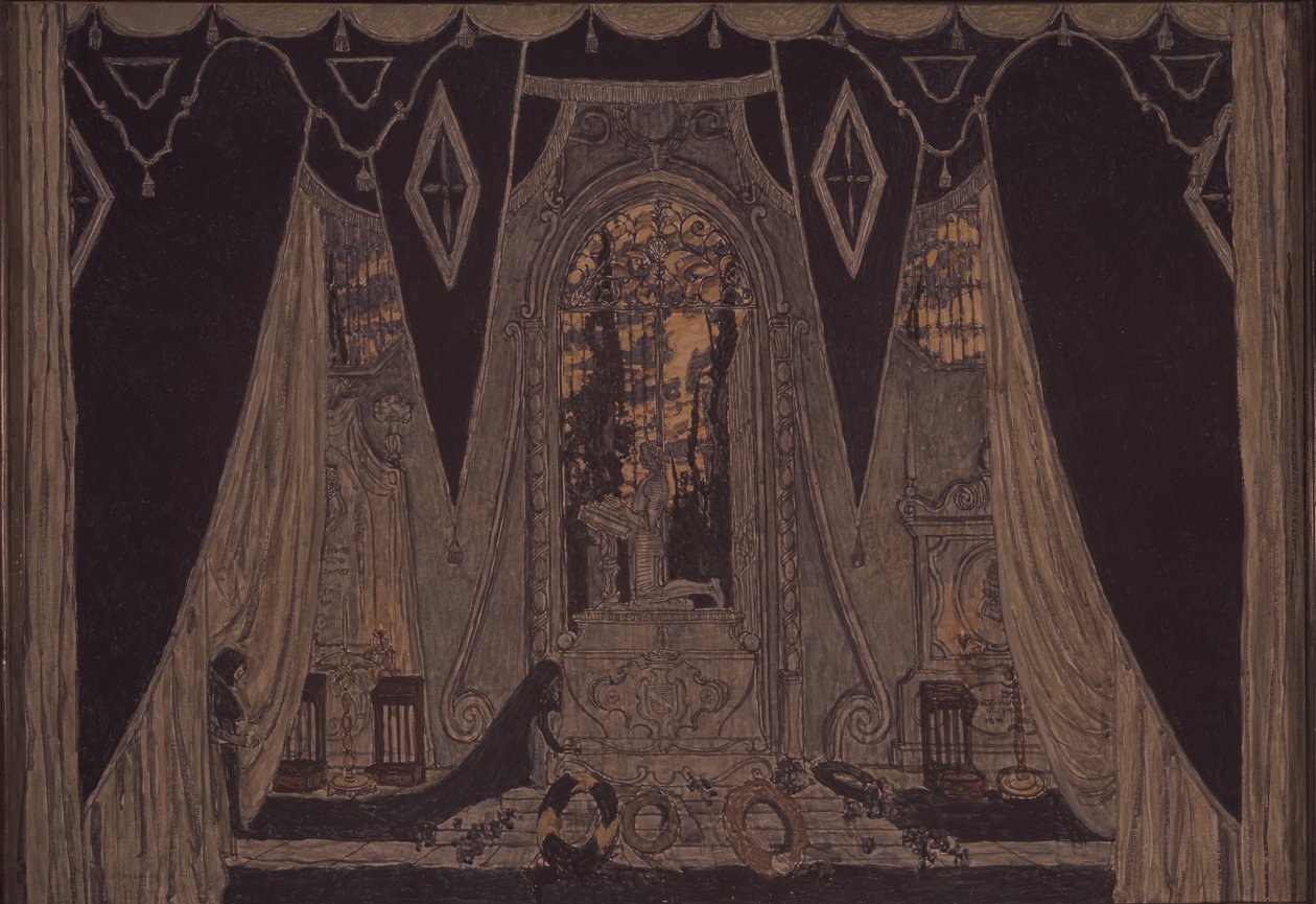 Scenografia do spektaklu Don Juan J.-B. Molliére, 1910 autorstwa Aleksandr Jakovlevic Golovin