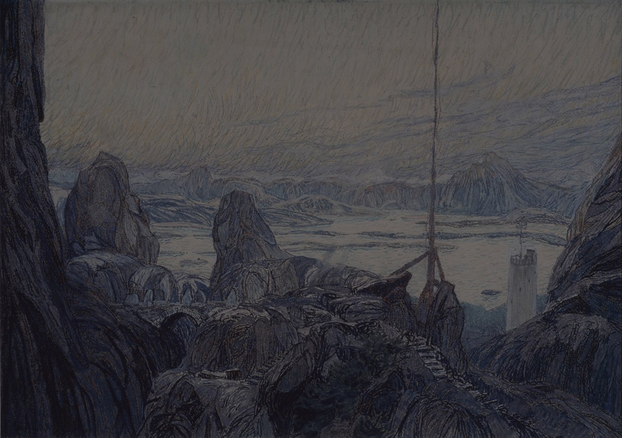 Scenografia do spektaklu The Lady from the Sea H. Ibsena, 1905 autorstwa Aleksandr Jakovlevic Golovin