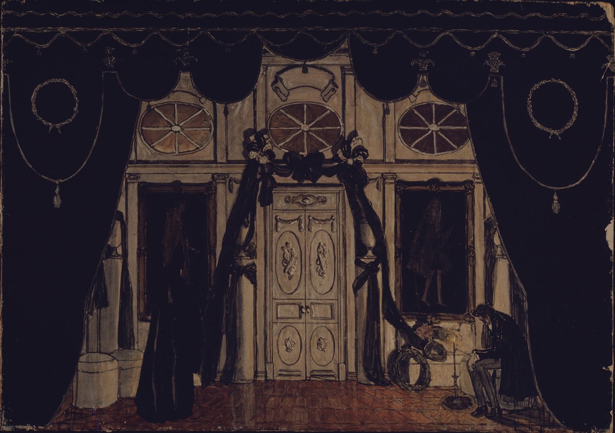 Scenografia do spektaklu teatralnego "Maskarada" M. Lermontowa, 1917 autorstwa Aleksandr Jakovlevic Golovin