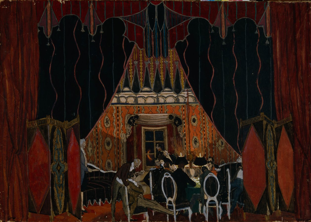 Scenografia do spektaklu teatralnego "Maskarada" M. Lermontowa, 1917 autorstwa Aleksandr Jakovlevic Golovin