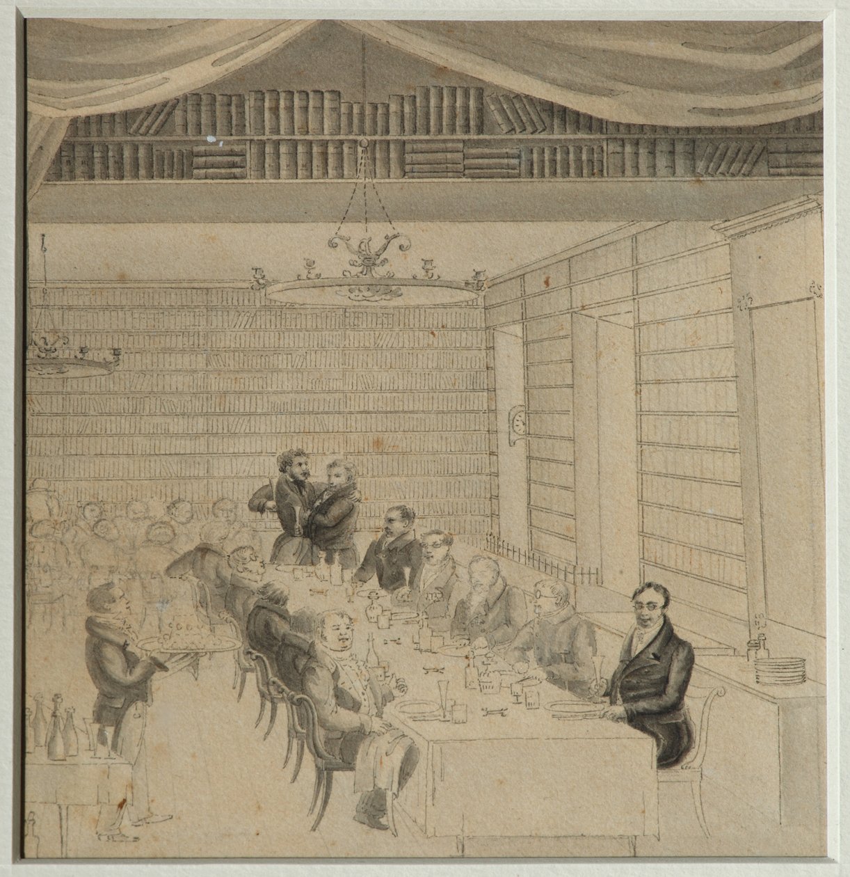 Uczta literacka w księgarni Aleksandra Smirdina, 1832 autorstwa Aleksandr Pavlovich Bryullov
