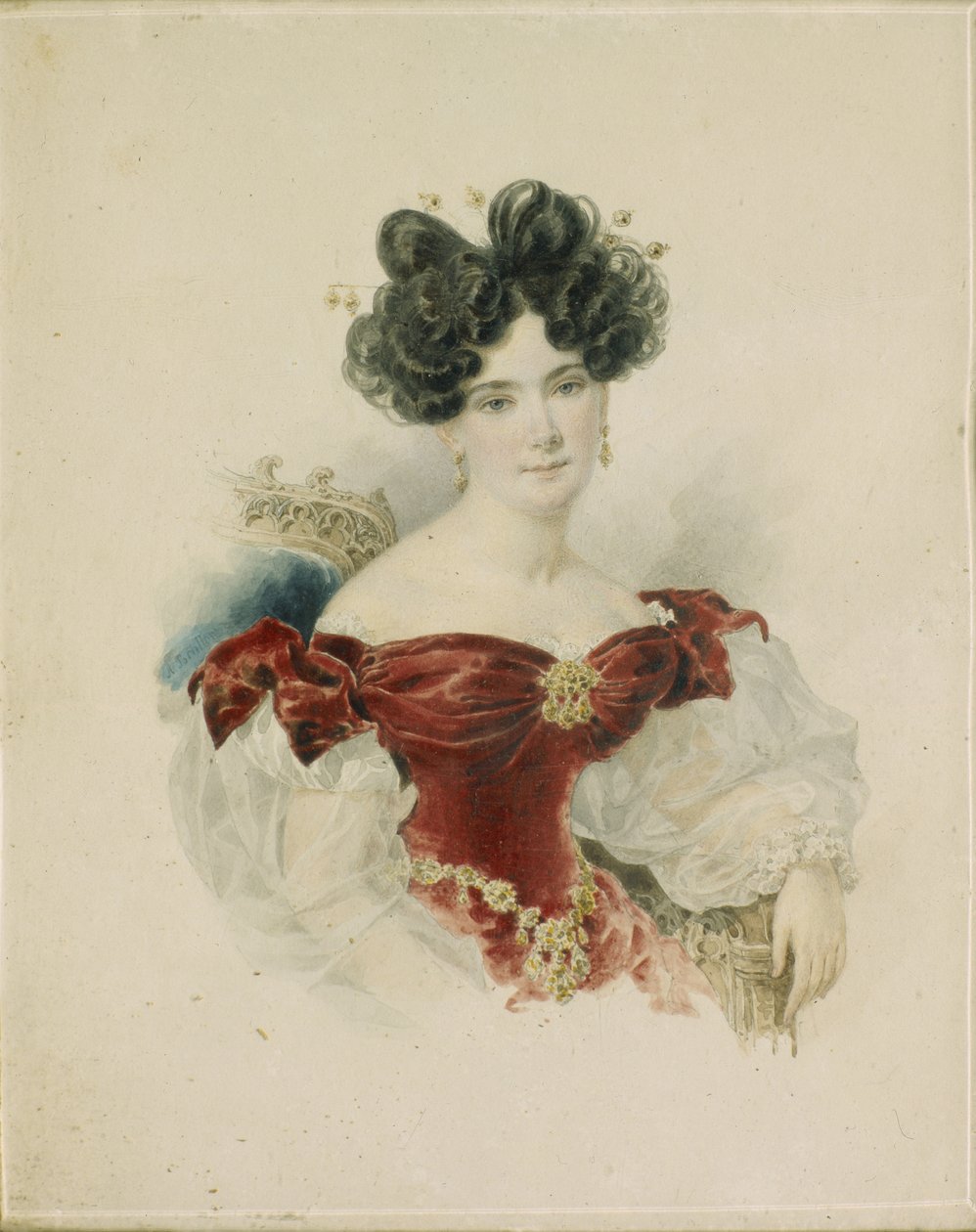 Portret księżnej Natalii Wiktorowny Kochubey, z domu Kochubey 1800-1854, lata 30. XIX wieku autorstwa Aleksandr Pavlovich Bryullov