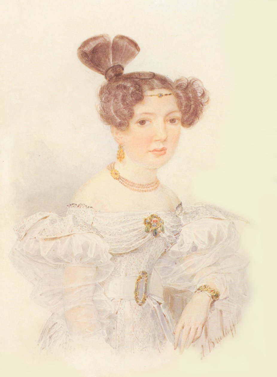 Portret Ekateriny Iwanowna Zagryazhskaya 1779-1842 autorstwa Aleksandr Pavlovich Bryullov