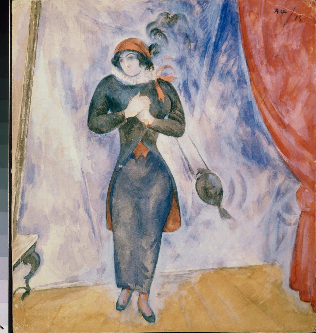 Białystok (Polska). Na scenie. Praca Aleksandra Wasiljewicza Szewczenki (Aleksander Szewczenko) (1883-1948), akwarela na papierze autorstwa Aleksandr Vasilievich Shevchenko
