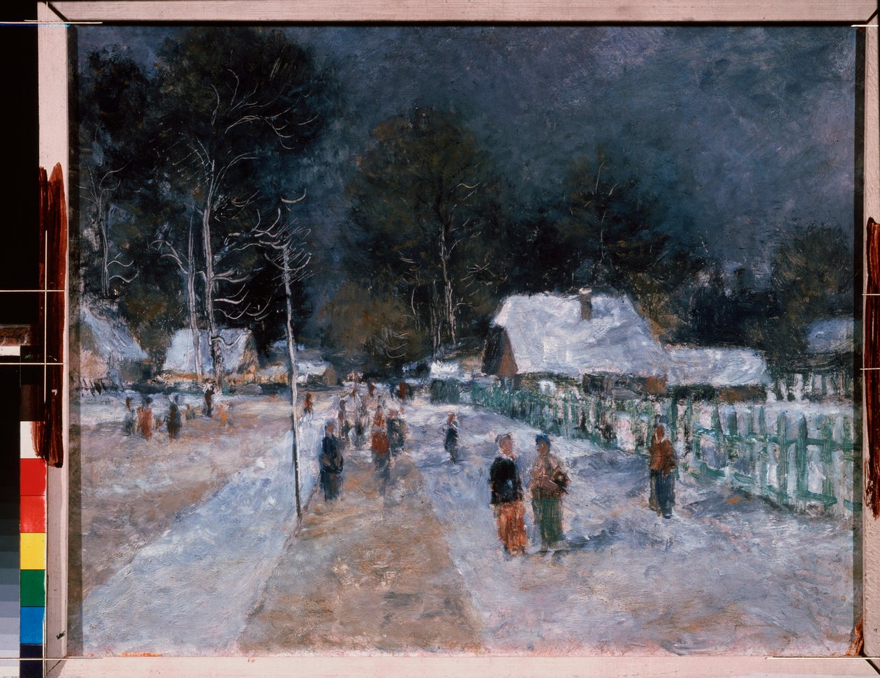 Zima. Praca Aleksandra Wasiljewicza Szewczenki (Aleksander Szewczenko) (1883-1948), olej na tekturze autorstwa Aleksandr Vasilievich Shevchenko