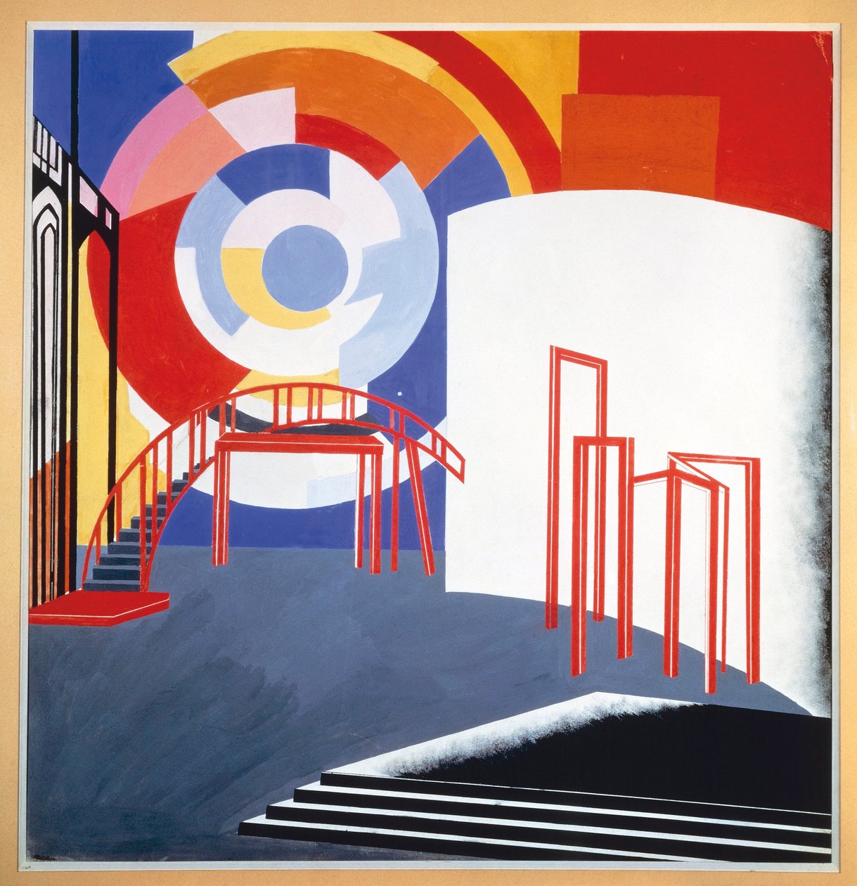 Szkic do projektu scenicznego, ok. 1924 (gwasz na papierze) autorstwa Aleksandra Aleksandrovna (1884 1949) Ekster