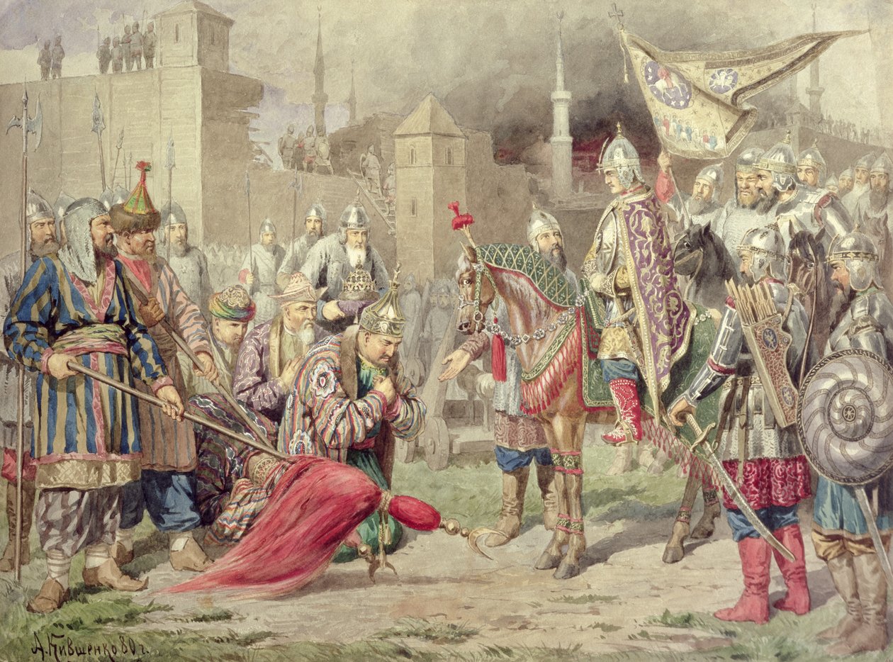 Car Iwan IV Wasiljewicz Groźny (1530-84) zdobywający Kazań, 1880 autorstwa Aleksei Danilovich Kivshenko