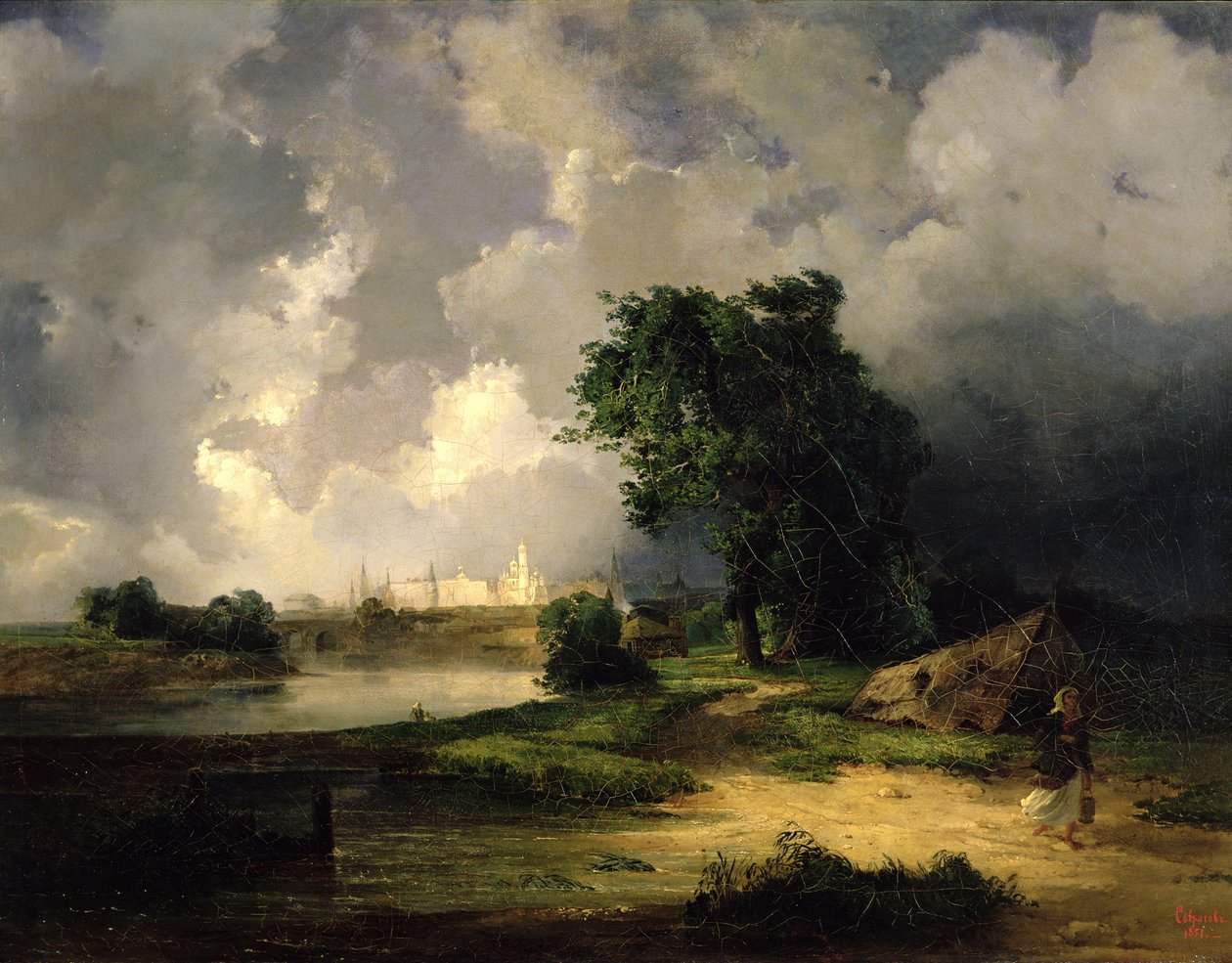 Widok Kremla przy złej pogodzie, 1851 autorstwa Alexei Kondratjewitsch Sawrassow