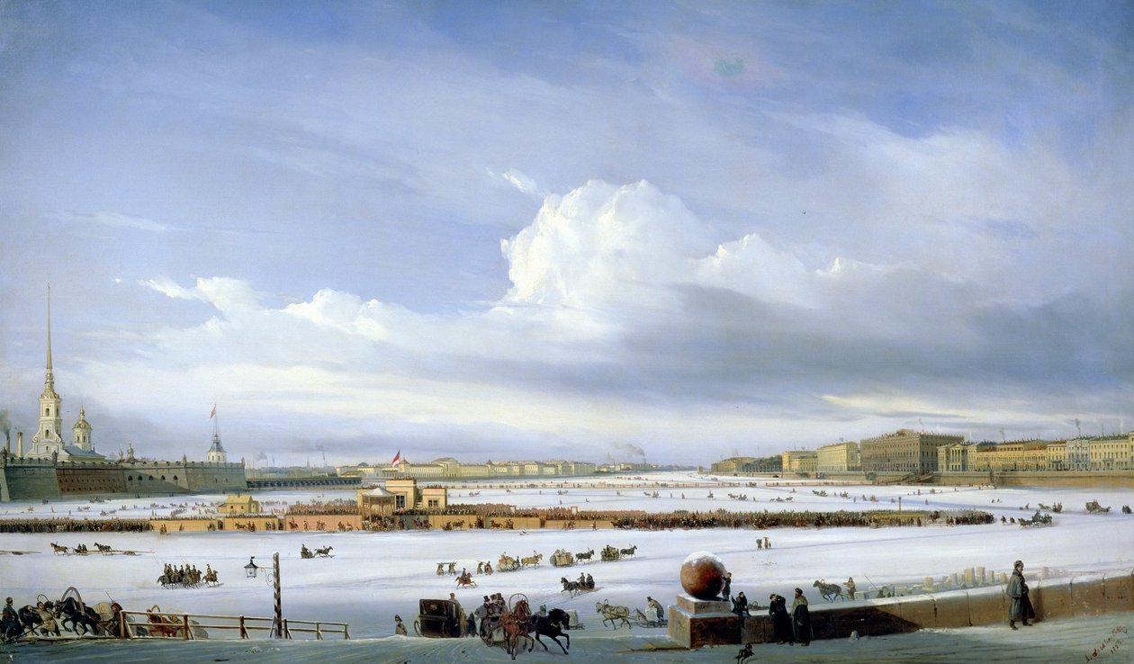 Jazda po Newie, 1854 autorstwa Aleksei Petrovich Bogolyubov