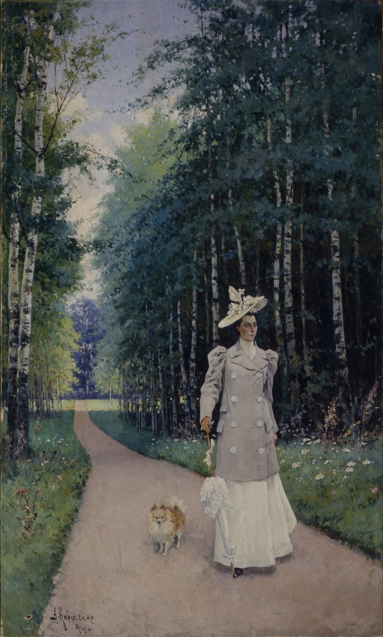 Spacerować. Portret hrabiny Leokadii Shirinskaya-Shikhmatova, 1894 autorstwa Aleksei Danilovich Kivshenko