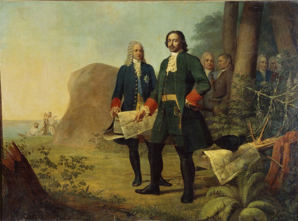 Piotr Wielki. Założenie Sankt Petersburga, 1838 autorstwa Aleksei Gavrilovich Venetsianov