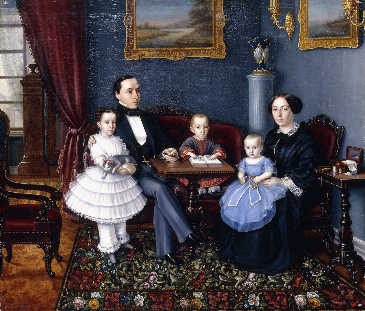 Portret młodej rodziny, 1855 autorstwa Aleksei Iagodnikov