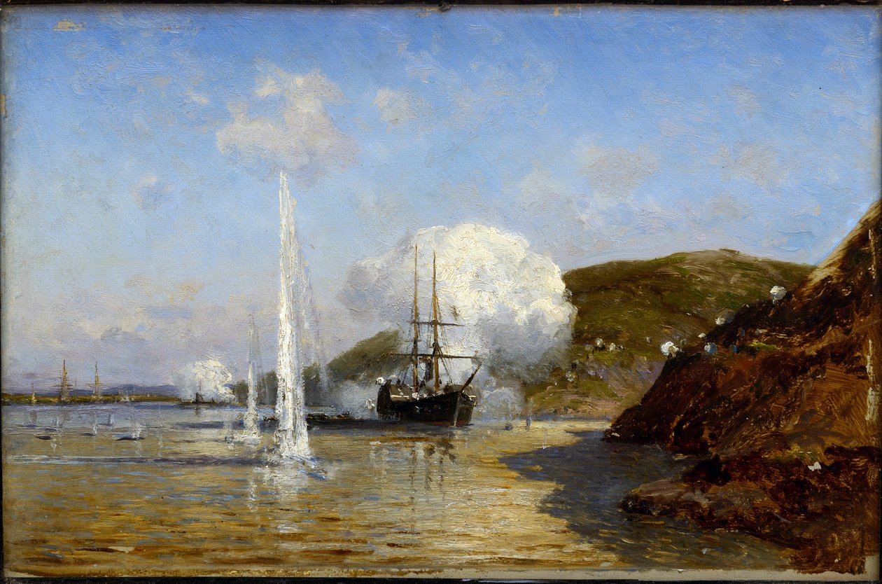 Akcja Nikołaja Skrydłowa (1844-1918) nad Dunajem – Aleksiej Pietrowicz Bogolubow (Bogoliubow lub Bogoliubow) (1824-1896) autorstwa Aleksei Petrovich Bogolyubov