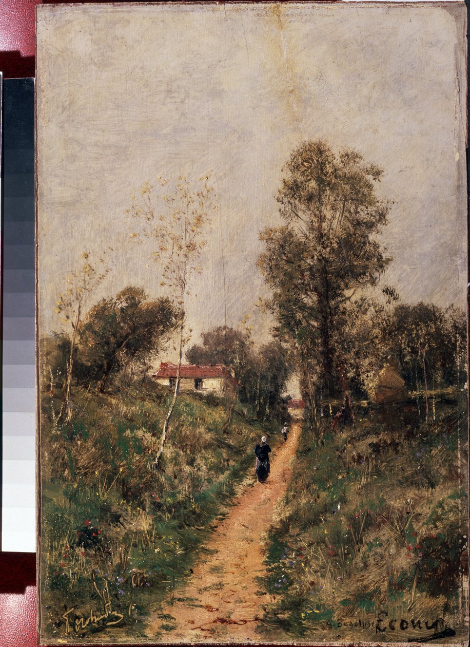 ""Le sentier. Ecouen"" Peinture d
