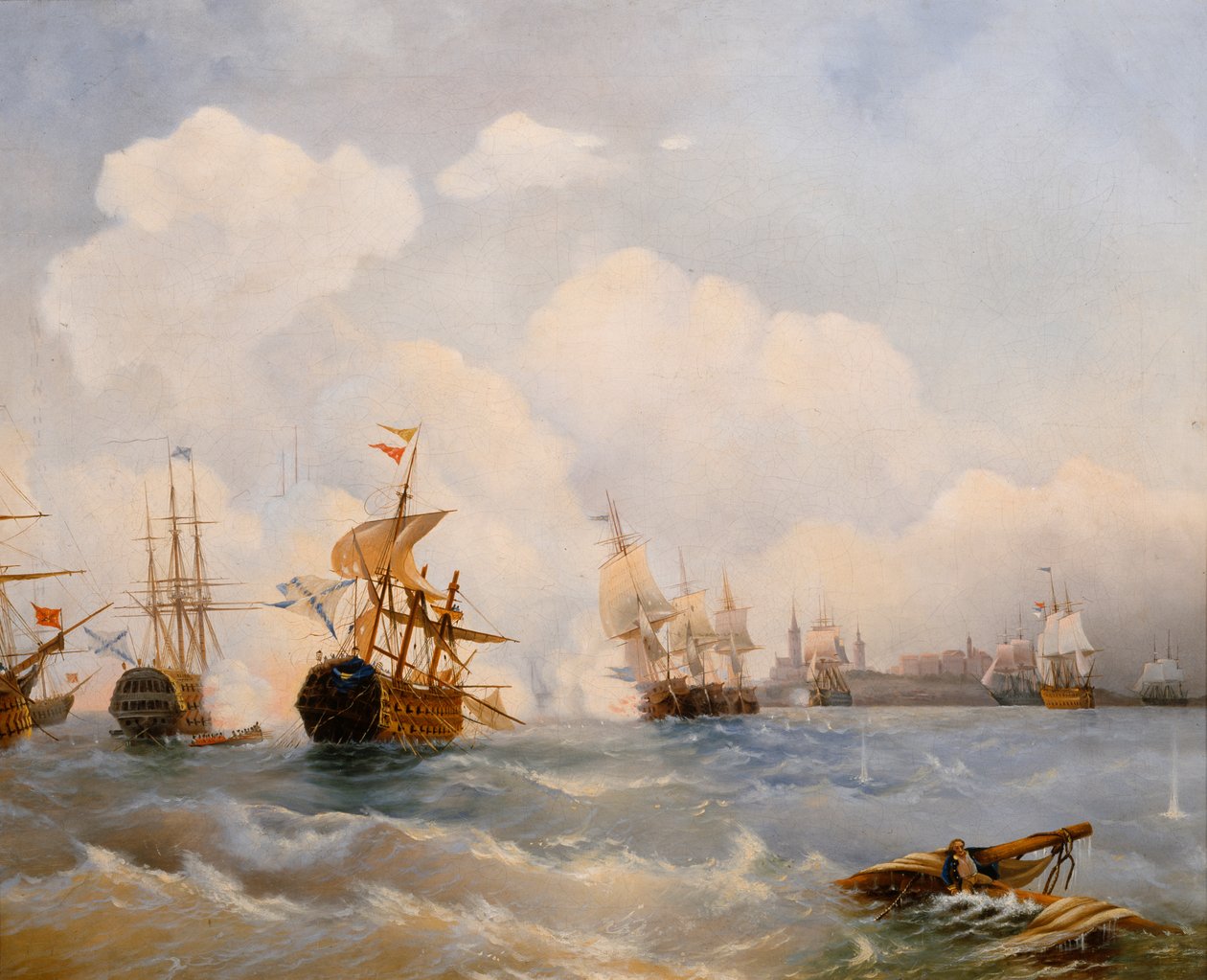 Morska bitwa pod Reval 13 maja 1790 roku 1860 autorstwa Aleksei Petrovich Bogolyubov