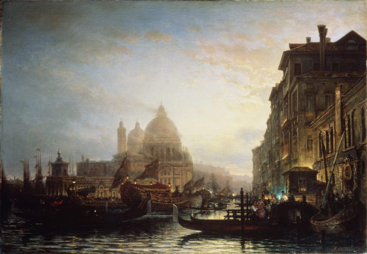 Wenecja nocą, 1856 autorstwa Aleksei Petrovich Bogolyubov