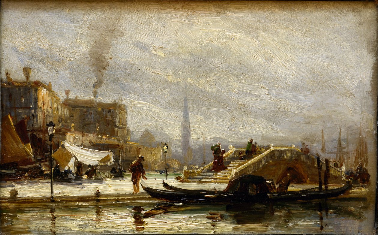 Wenecja w pobliżu dworca kolejowego. Południe par Bogolyubov (Bogolioubov), Aleksiej Pietrowicz (1824-1896) autorstwa Aleksei Petrovich Bogolyubov