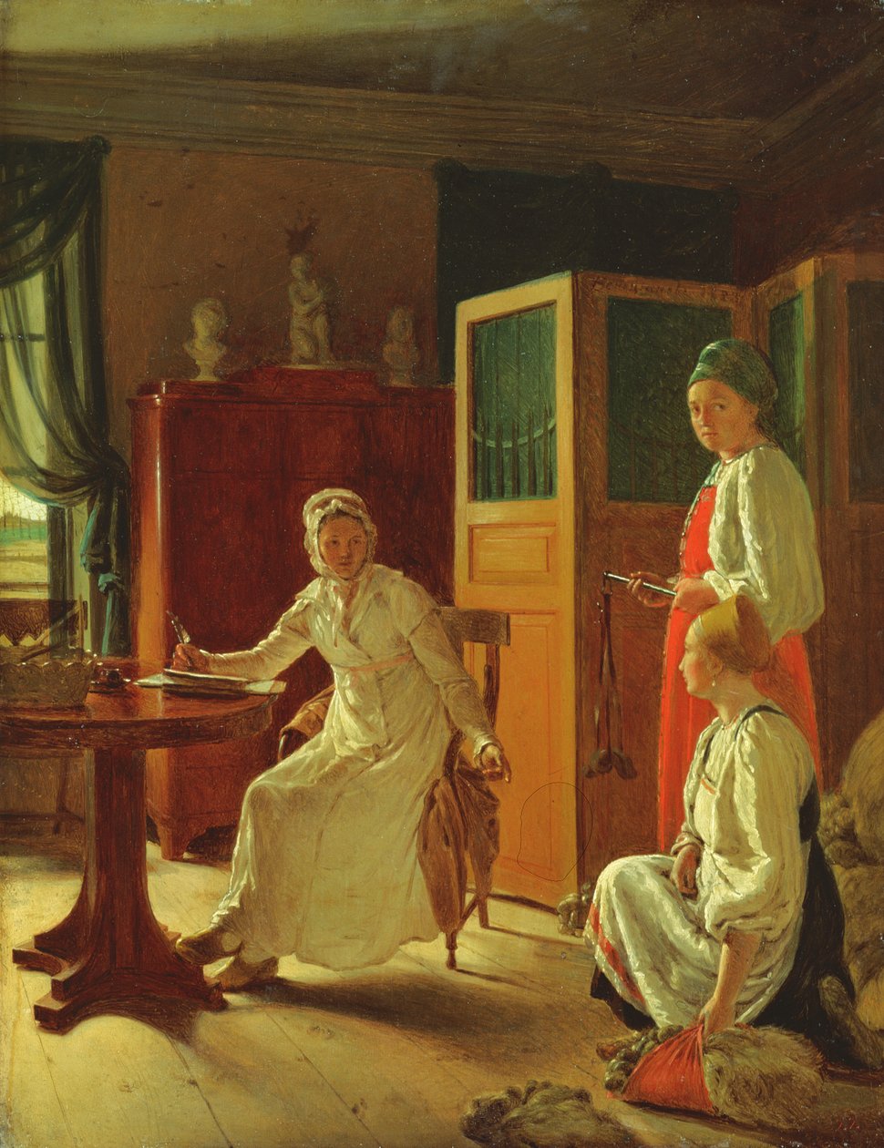 Poranek Pani Dworu, 1823 autorstwa Aleksei Gavrilovich Venetsianov