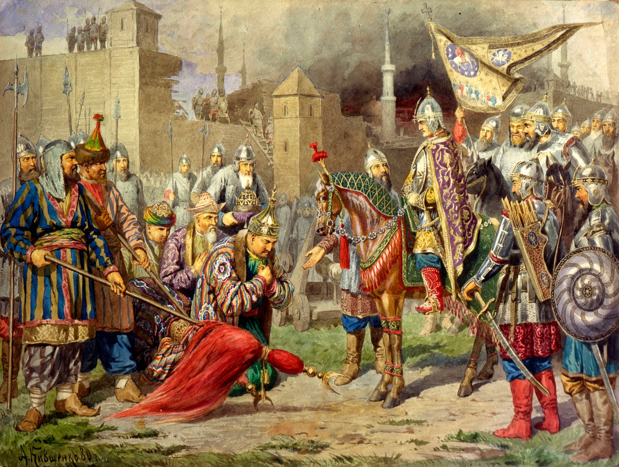 „Car Iwan IV zdobywający Kazań w 1552 r.”, 1880 r. autorstwa Aleksey Kivshenko