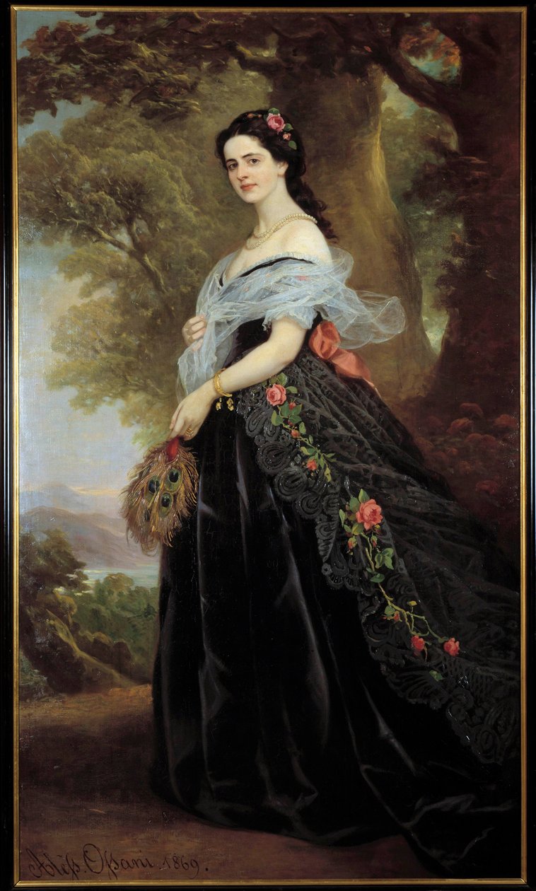 Portret hrabiny Juliette Cotti Obraz Alexandro Ossani (XIX wiek) 1869 Muzeum Sztuki Nowoczesnej we Florencji autorstwa Alessando Ossani