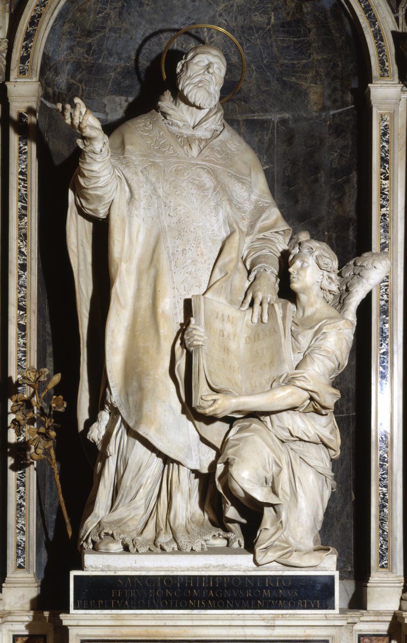 Św. Filip Neri z Aniołem (marmur) autorstwa Alessandro Algardi