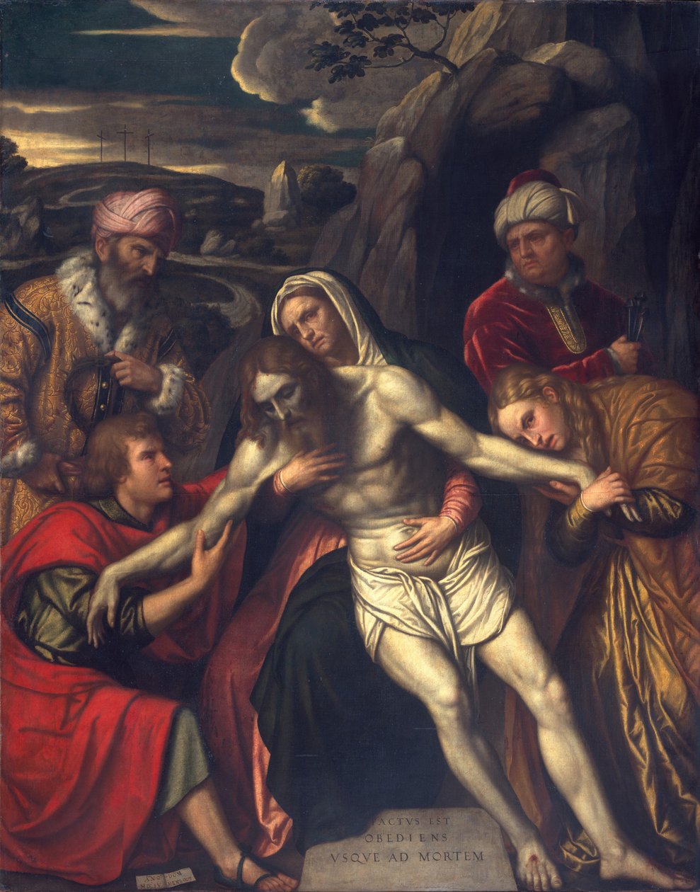 Złożenie do grobu, 1554 autorstwa Alessandro Bonvicino Moretto
