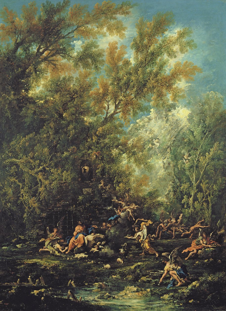 Chrystus z udziałem aniołów, ok. 1725-30 autorstwa Alessandro Magnasco