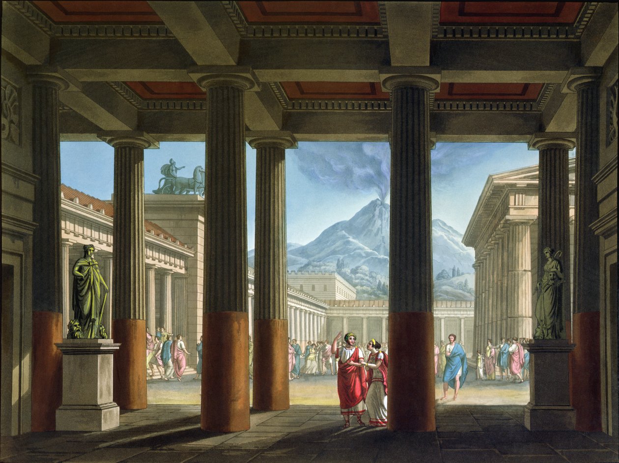 Wejście do amfiteatru, projekt do opery „Ostatni dzień Pompejów”, 1827 autorstwa Alessandro Sanquirico