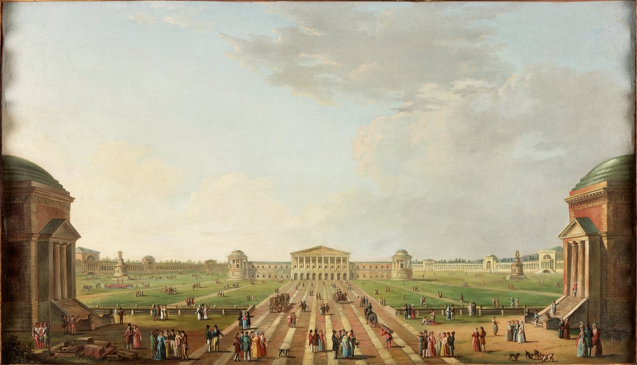 Widok projektowanego Foro Bonaparte, Mediolan, ok. 1800 autorstwa Alessandro Sanquirico