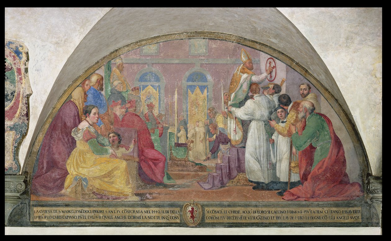 Papież Eugeniusz IV konsekracja klasztoru San Marco w 1442 r. autorstwa Alessandro Tiarini