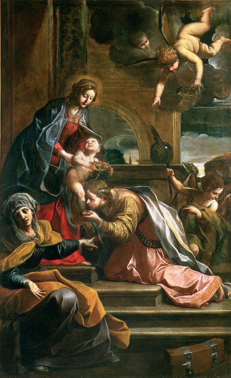 Mistyczne małżeństwo św. autorstwa Alessandro Tiarini