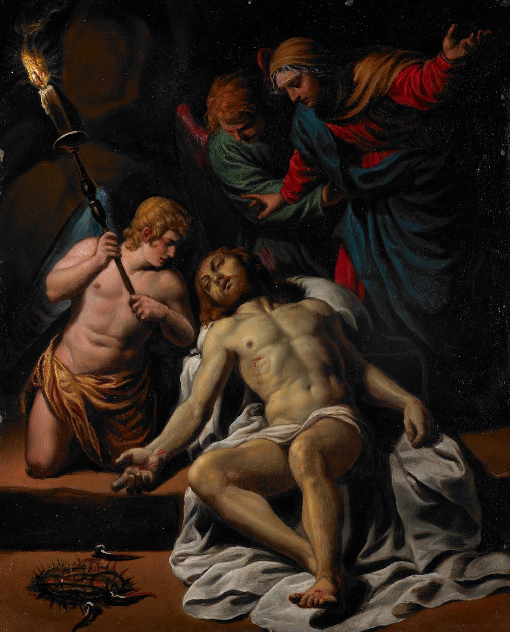Lamentacja, ok. 1617 (olej, uszlachetniony złotem, na miedzi) autorstwa Alessandro Turchi