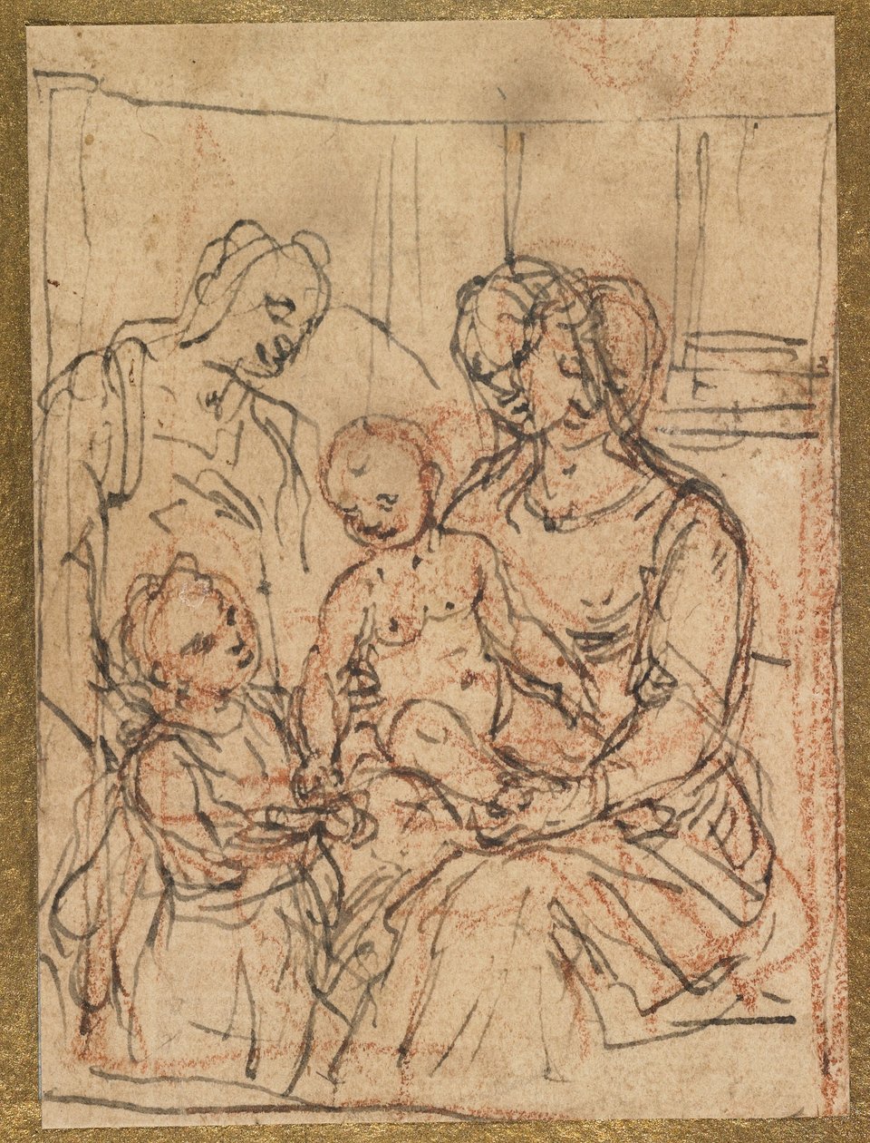 Madonna z Dzieciątkiem ze św. Elżbietą i Dzieciątkiem św. Jan Chrzciciel, połowa XVI w. autorstwa Alessandro Casolani