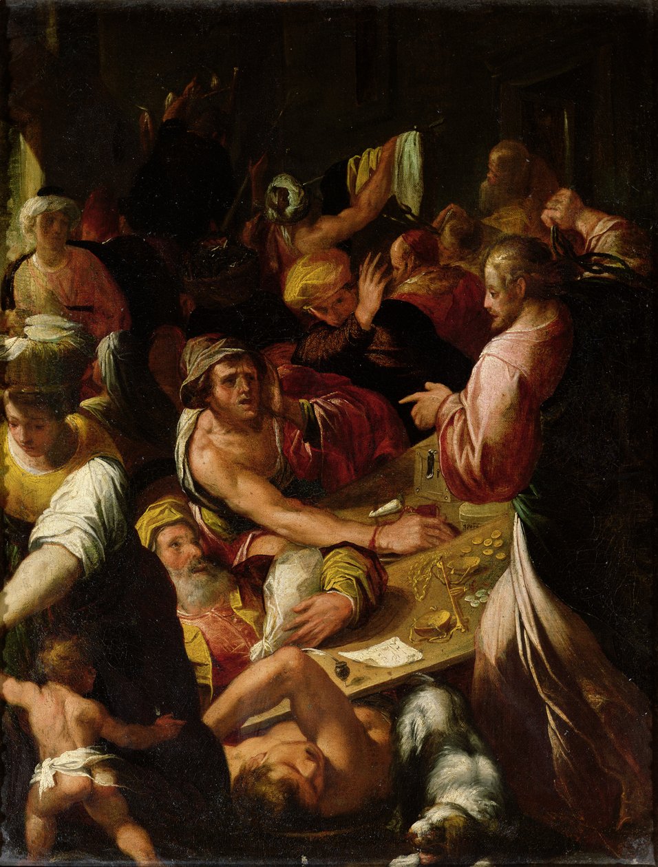 Jezus wygania kupców ze świątyni autorstwa Alessandro di Vincenzio Fei