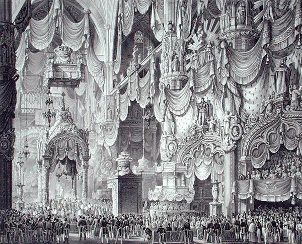 Koronacja Ferdynanda I (1793-1875) w katedrze w Mediolanie autorstwa Alessandro (after) Sanquirico
