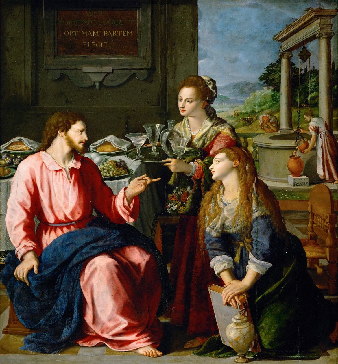 Niemiecki: Christus bei Maria und Martha Chrystus w domu Marty i Marii autorstwa Alessandro Allori