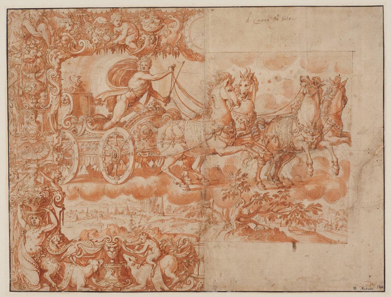 Phaeton fährt die Quadriga autorstwa Alessandro Allori